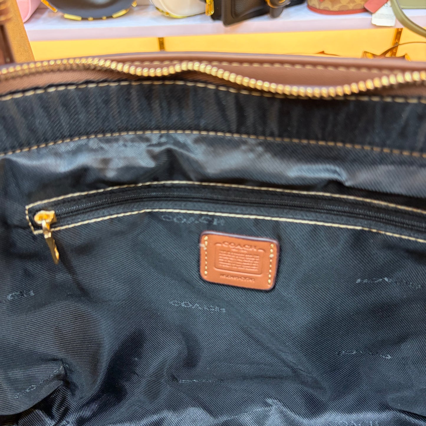 COCH Zip Top Tote Bag - Apricot Coffee
