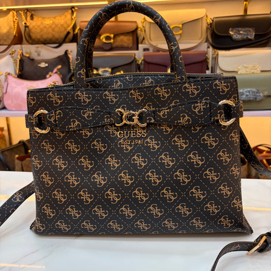 GUS Arlena Girlfriend Satchel - Black Monogram