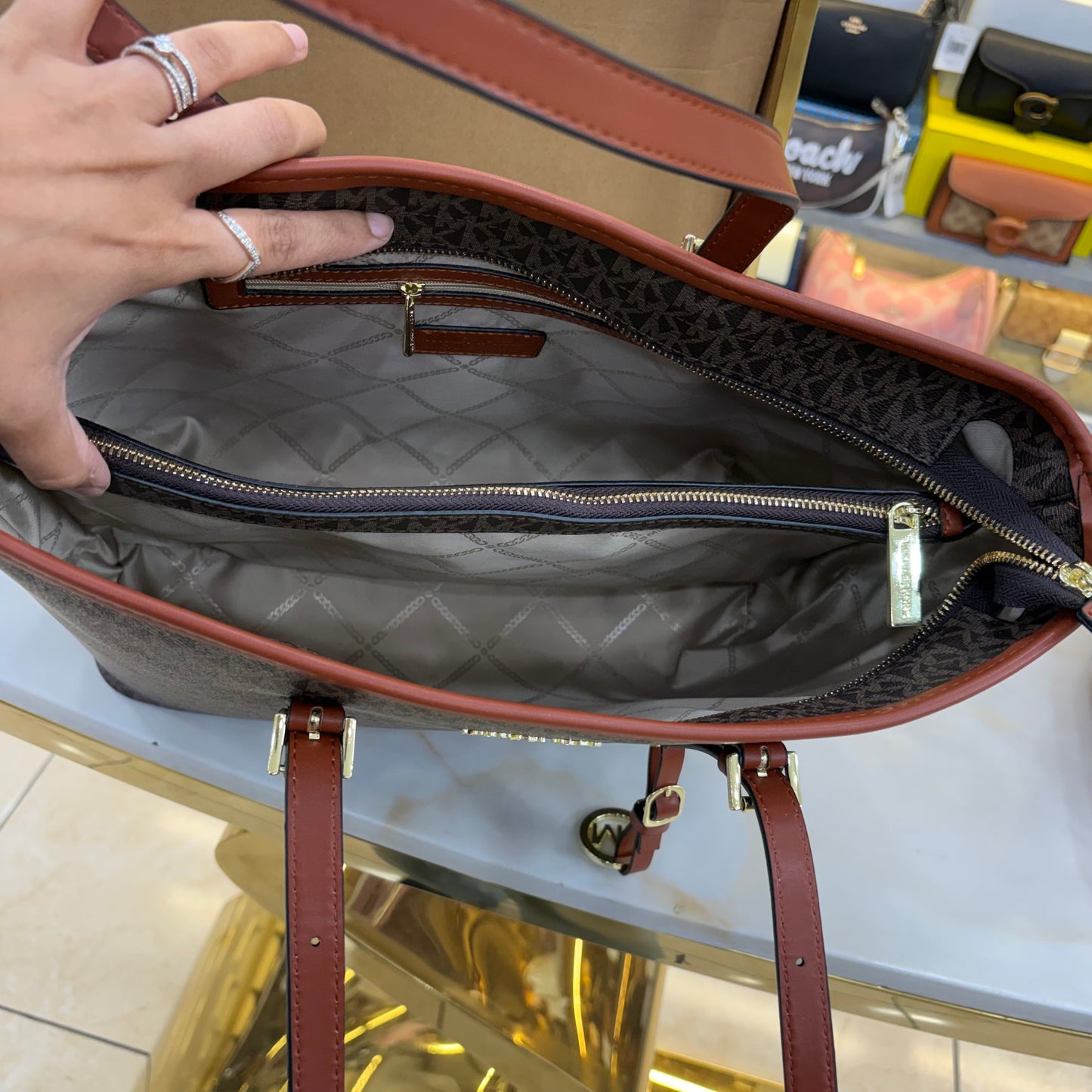 MK Tote Bag Ultra Premium With Box - Coffee