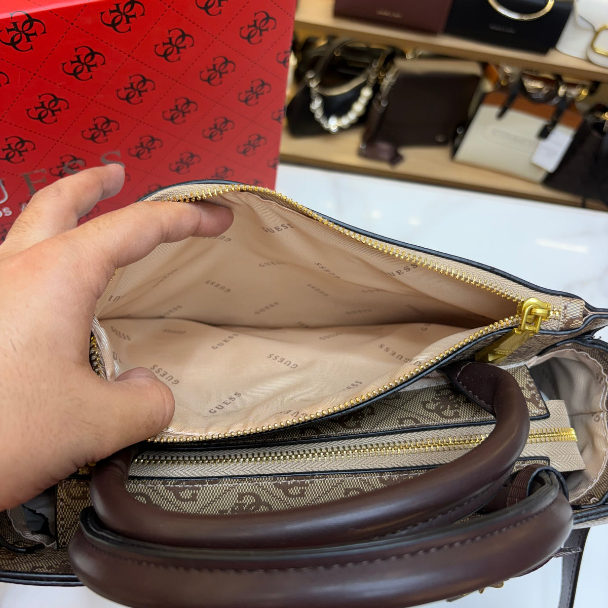Guess Ginevra Elite Satchel - Monogram Print