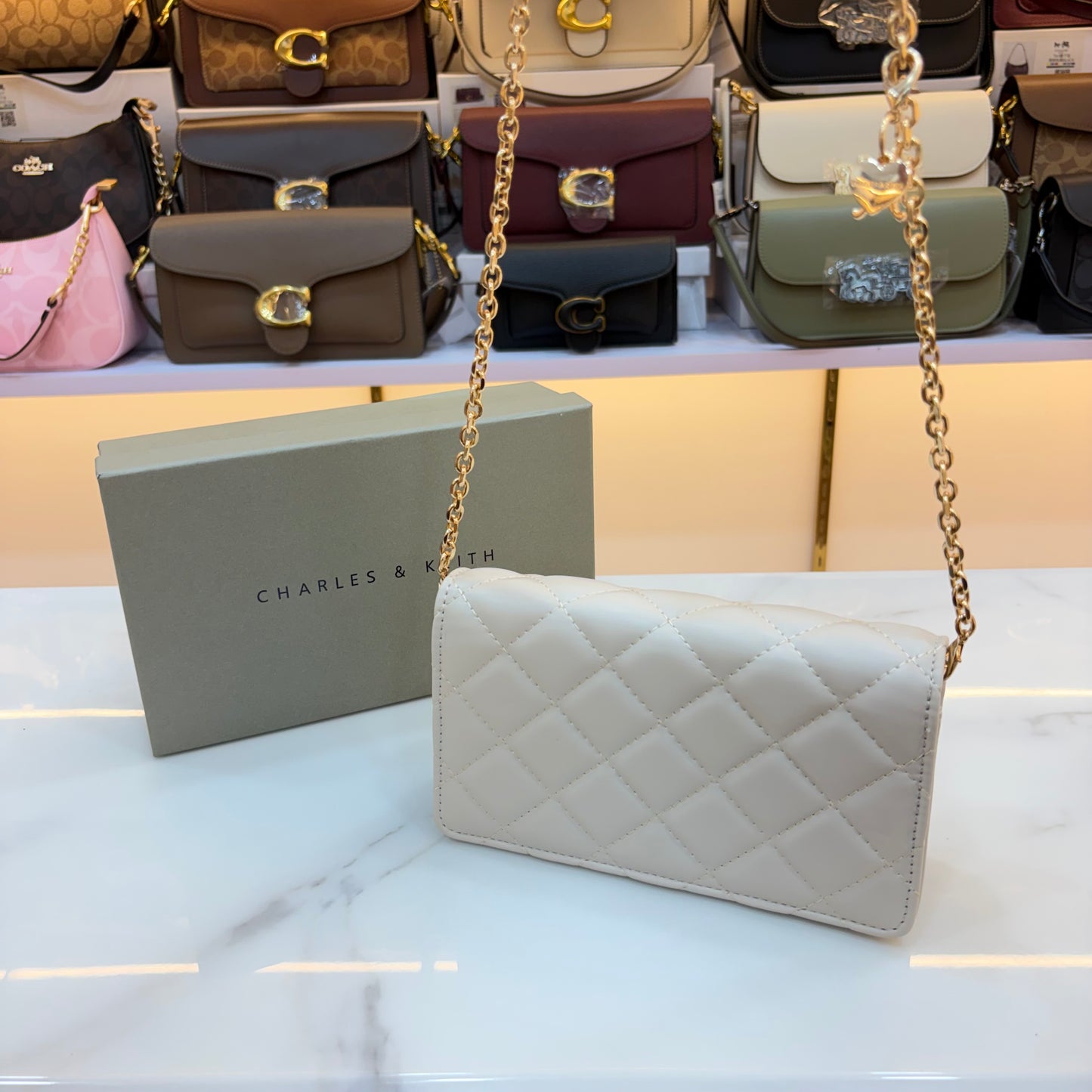 CNK Arrietty Quilted Sling Bag - White