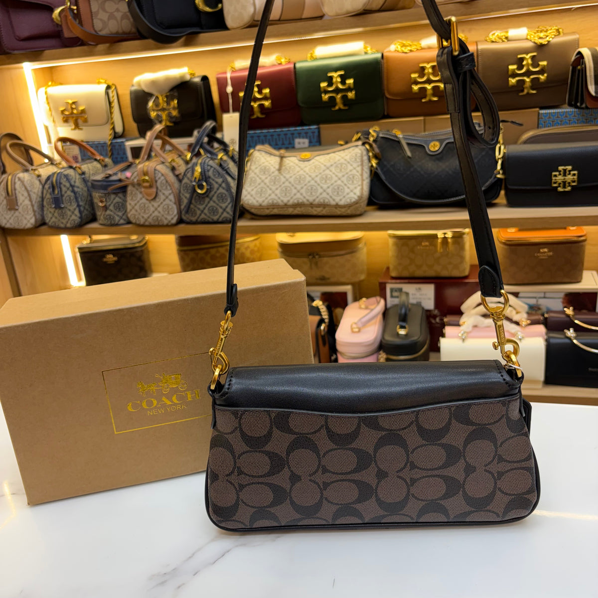 Coch Jet Shoulder/Crossbody Bag - Coffee Black