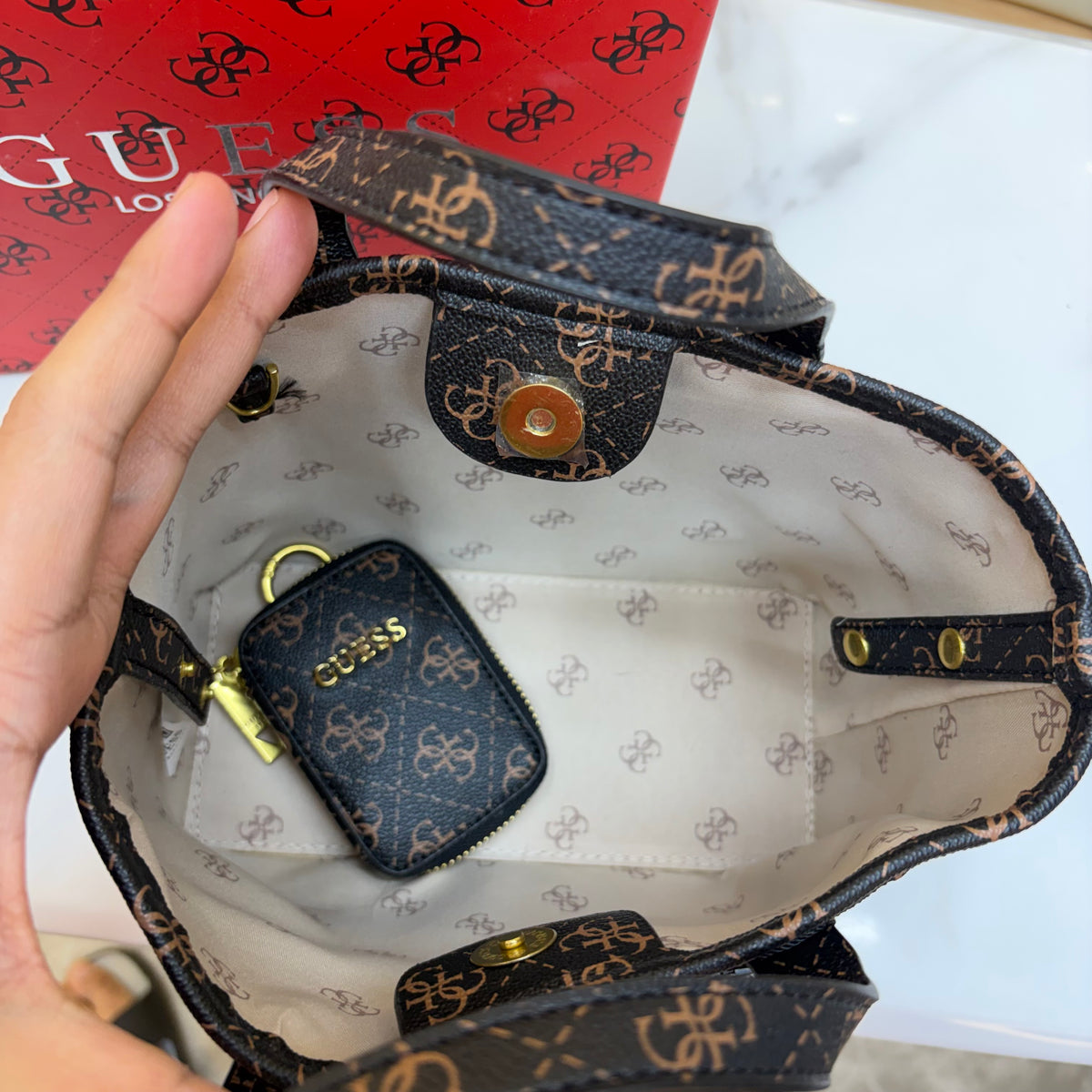 GUS 3 in 1 Satchel - Dark Monogram Print