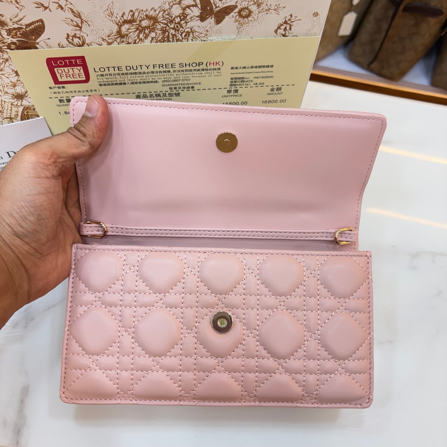 My CD Mini Bag Pink Cannage Leather