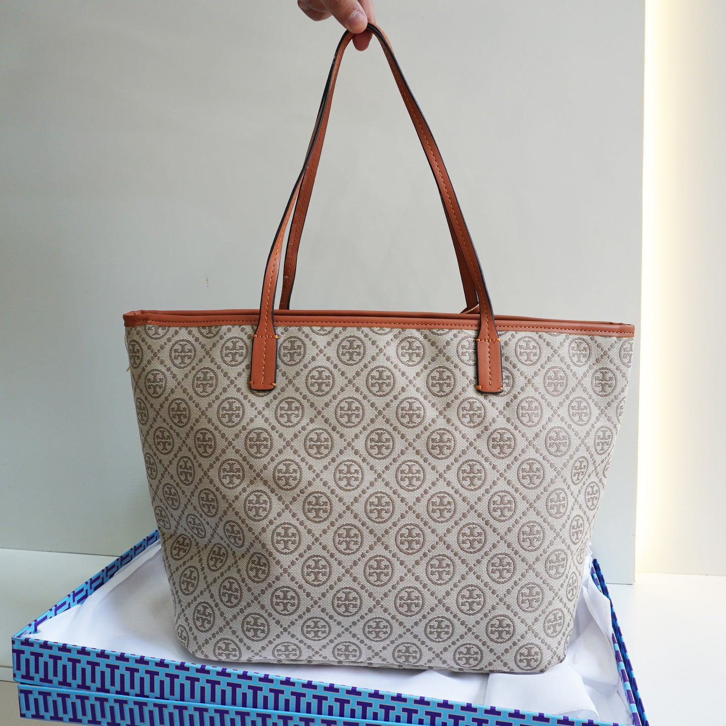 TB Tote Bag Beige Tan - Ultra Premium