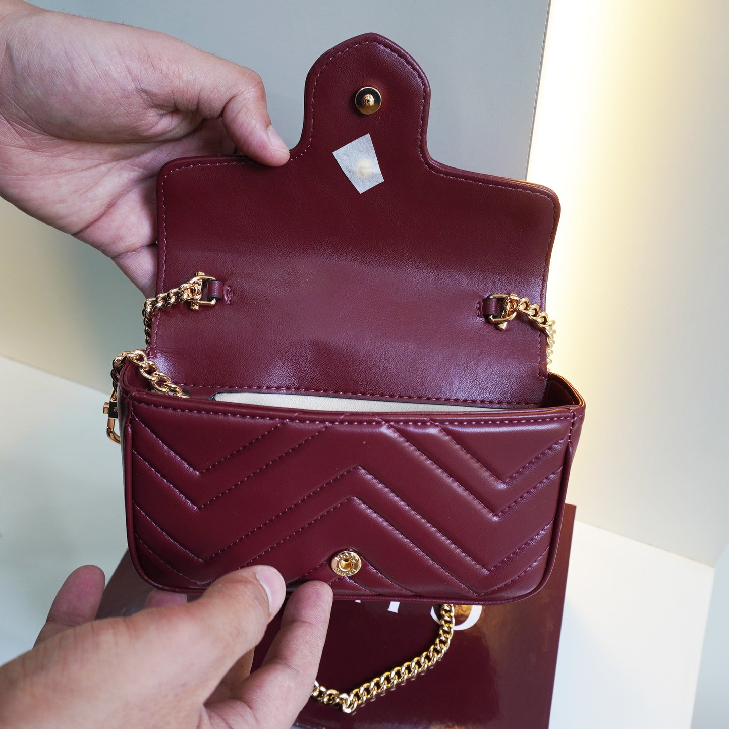 GG03 Mrmnt Mini Sling Bag - Wine (Ultra Premium Double Box)