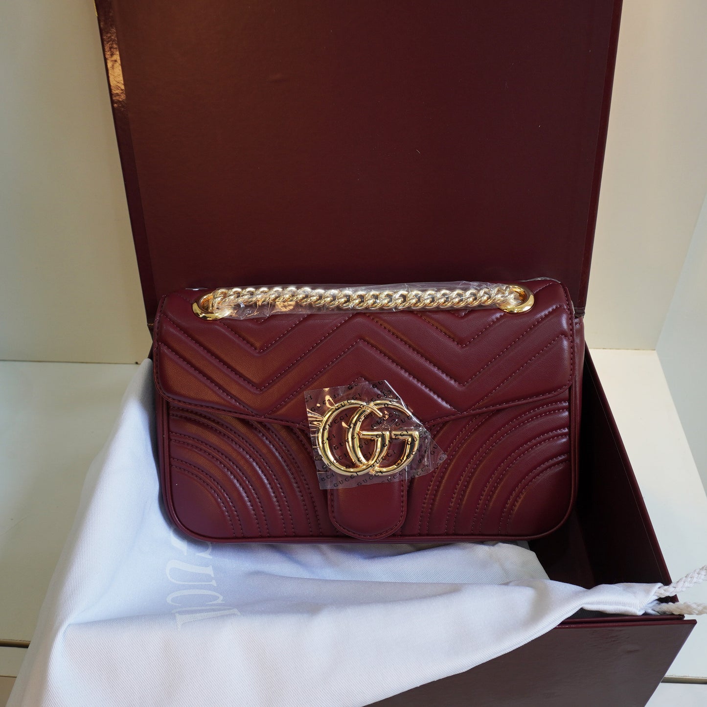 GG44 Mrmnt Large Size Sling Bag - Wine (Ultra Premium Double Box)