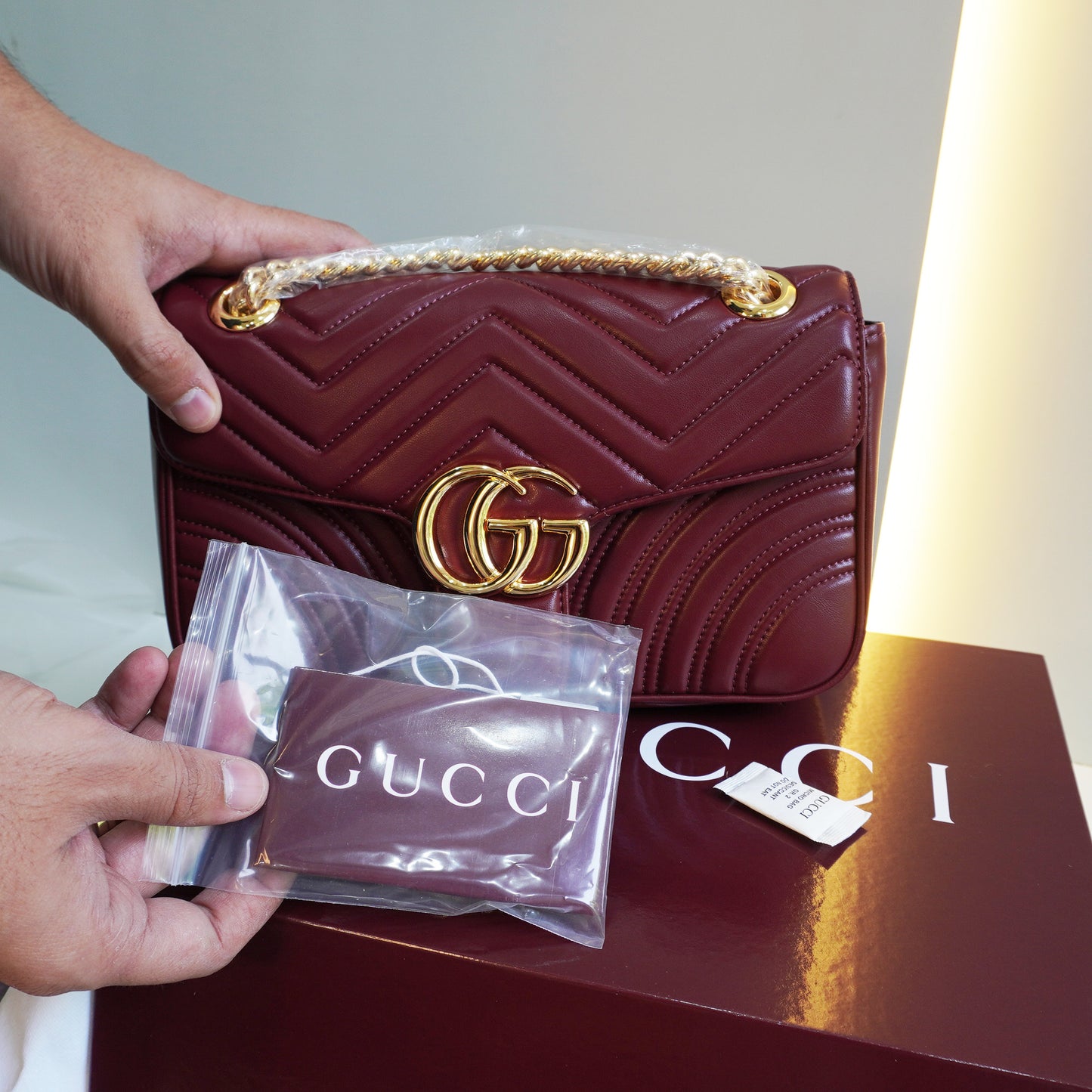 GG44 Mrmnt Large Size Sling Bag - Wine (Ultra Premium Double Box)