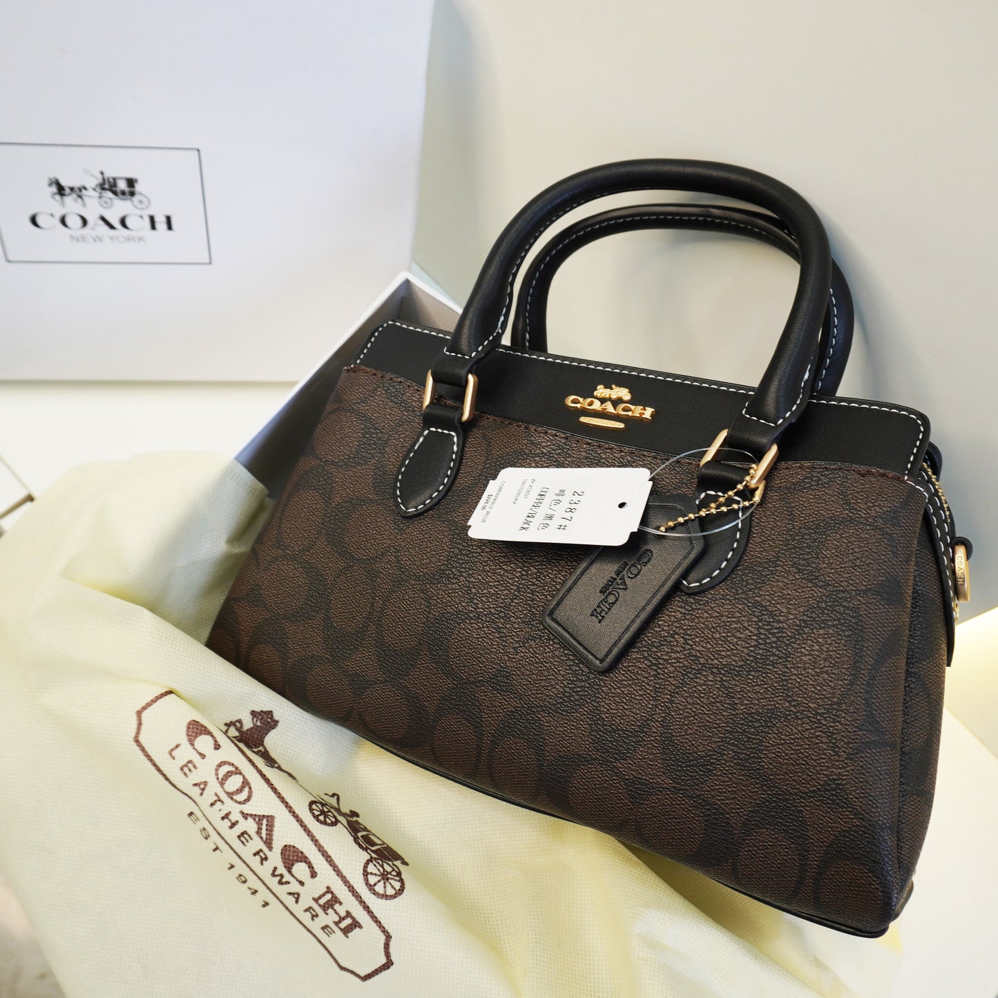 CH Darcie Satchel Bag - Coffee Black
