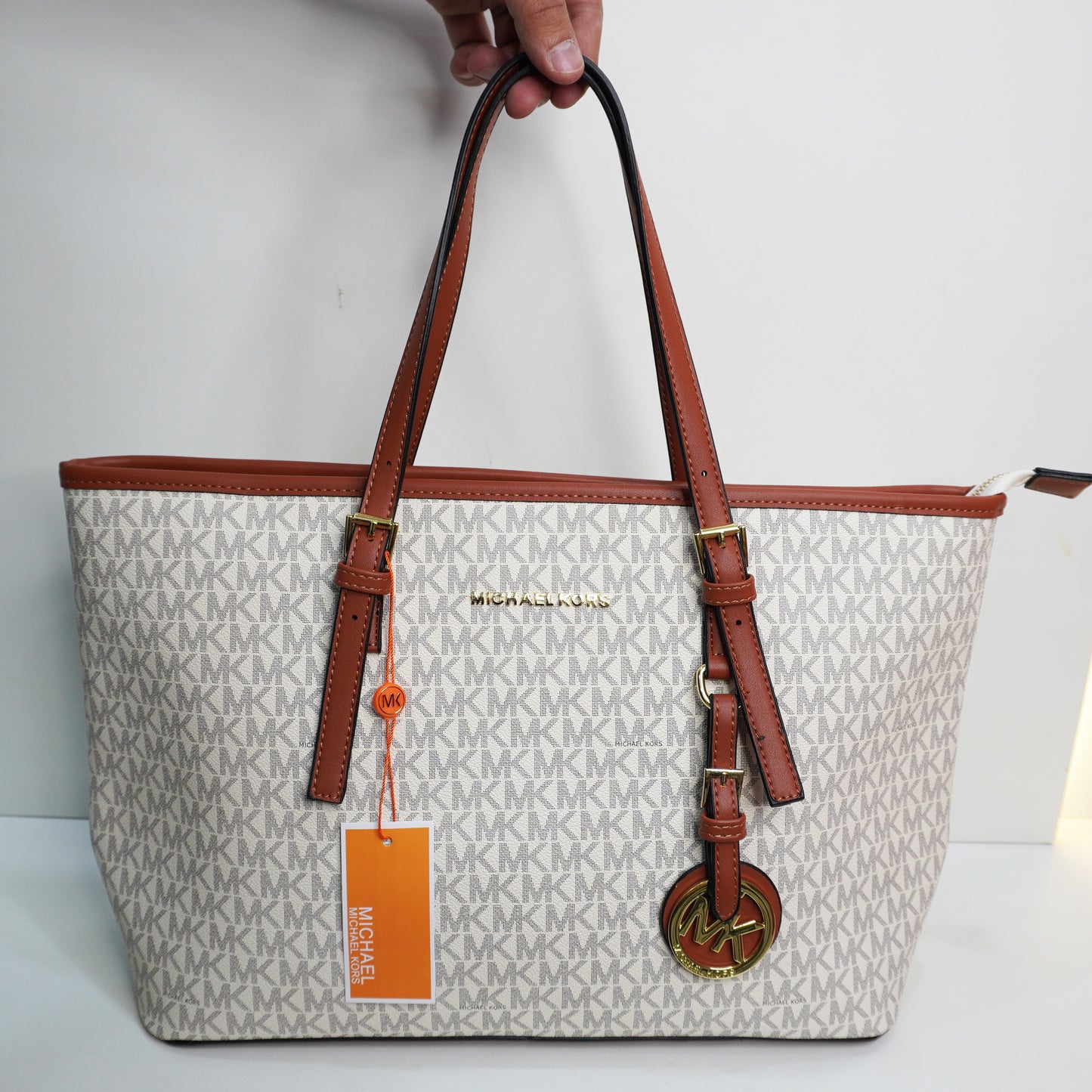 MK54 Large Tote Bag - White Monogram