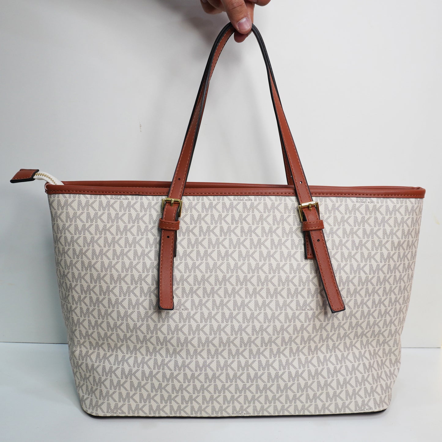 MK54 Large Tote Bag - White Monogram