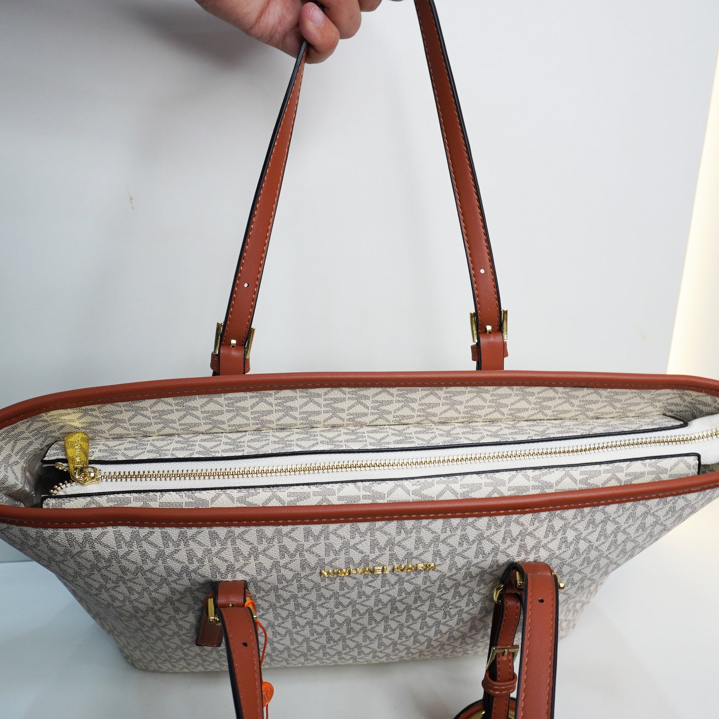 MK54 Large Tote Bag - White Monogram