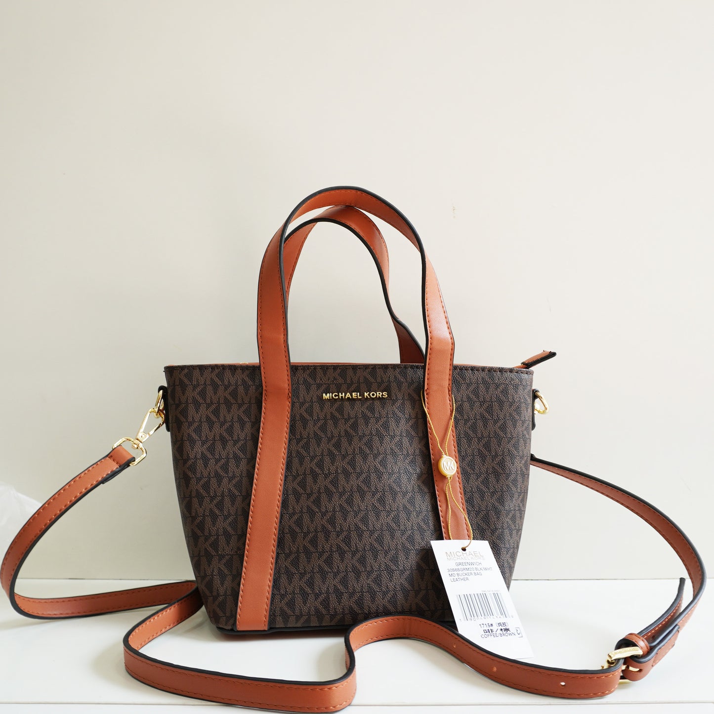 MK08 Satchel Bag With Detachable Sling - Brown