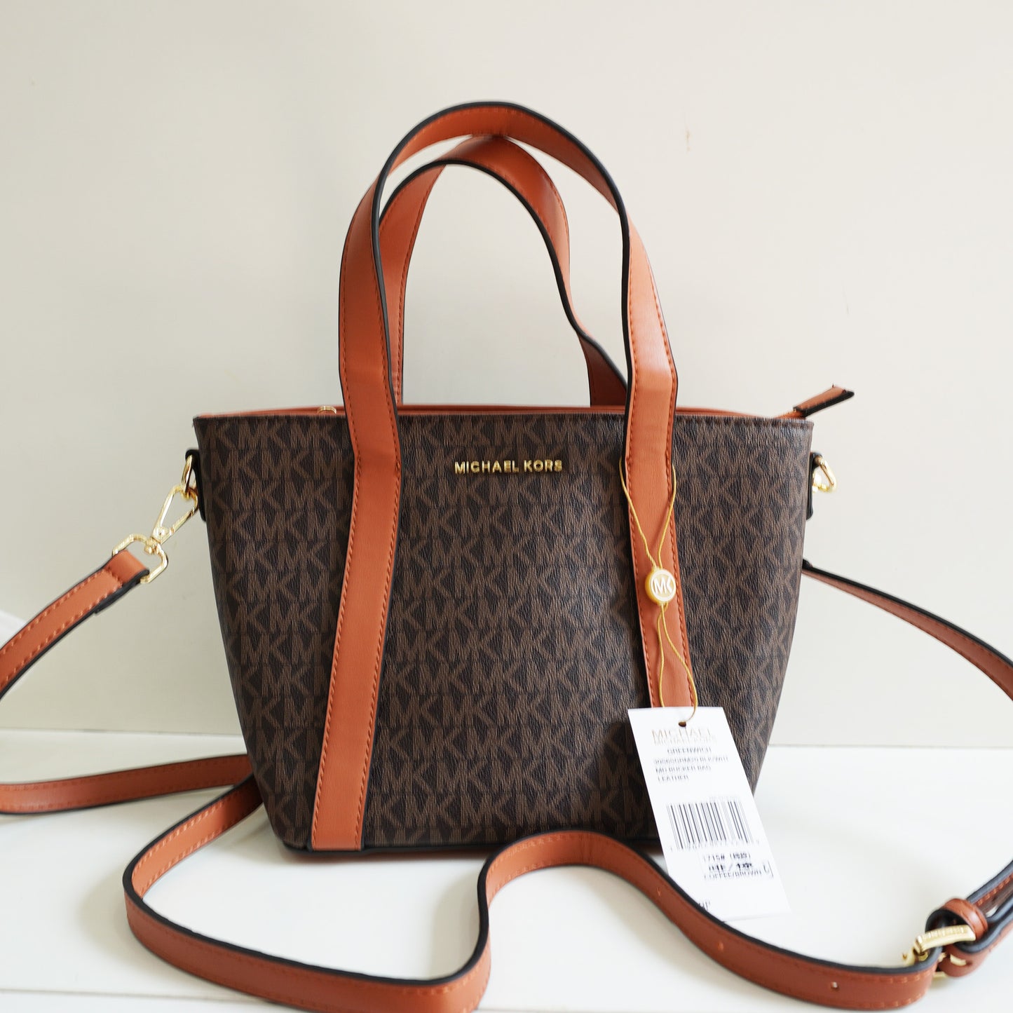 MK08 Satchel Bag With Detachable Sling - Brown