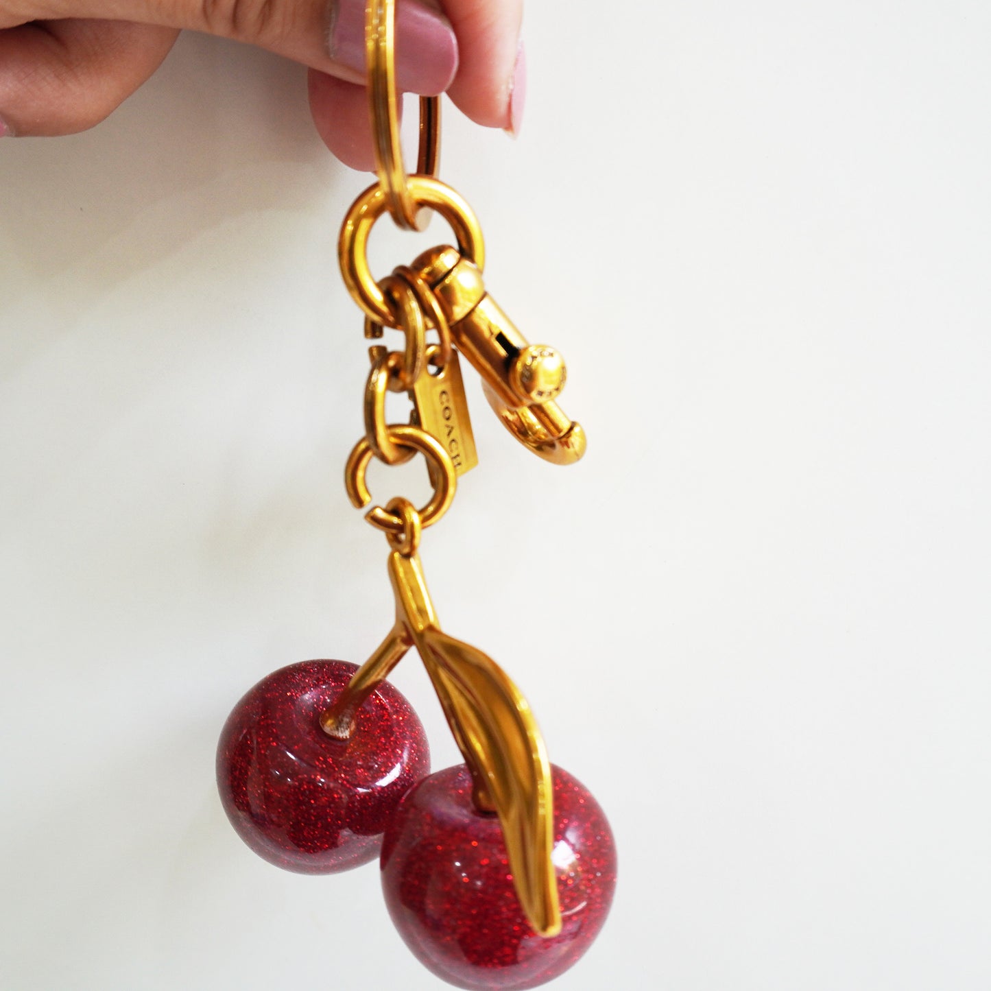 CH99 - Glitter Cherry Bag Charm & Key Ring