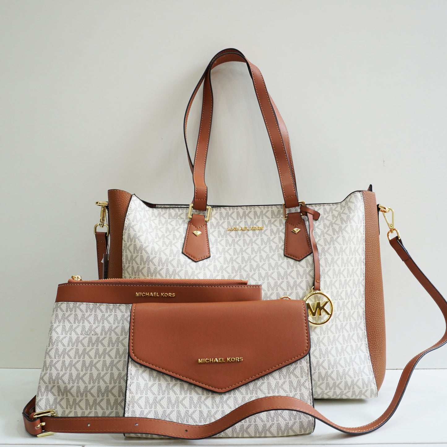 MK777 - 3 in 1 Tote Set - White