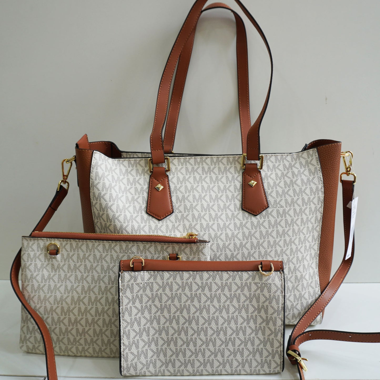 MK777 - 3 in 1 Tote Set - White