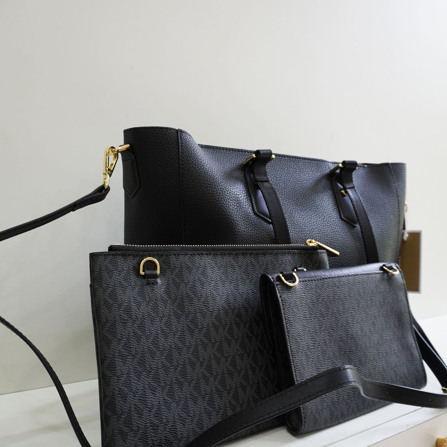 MK777 - 3 in 1 Tote Set - Black