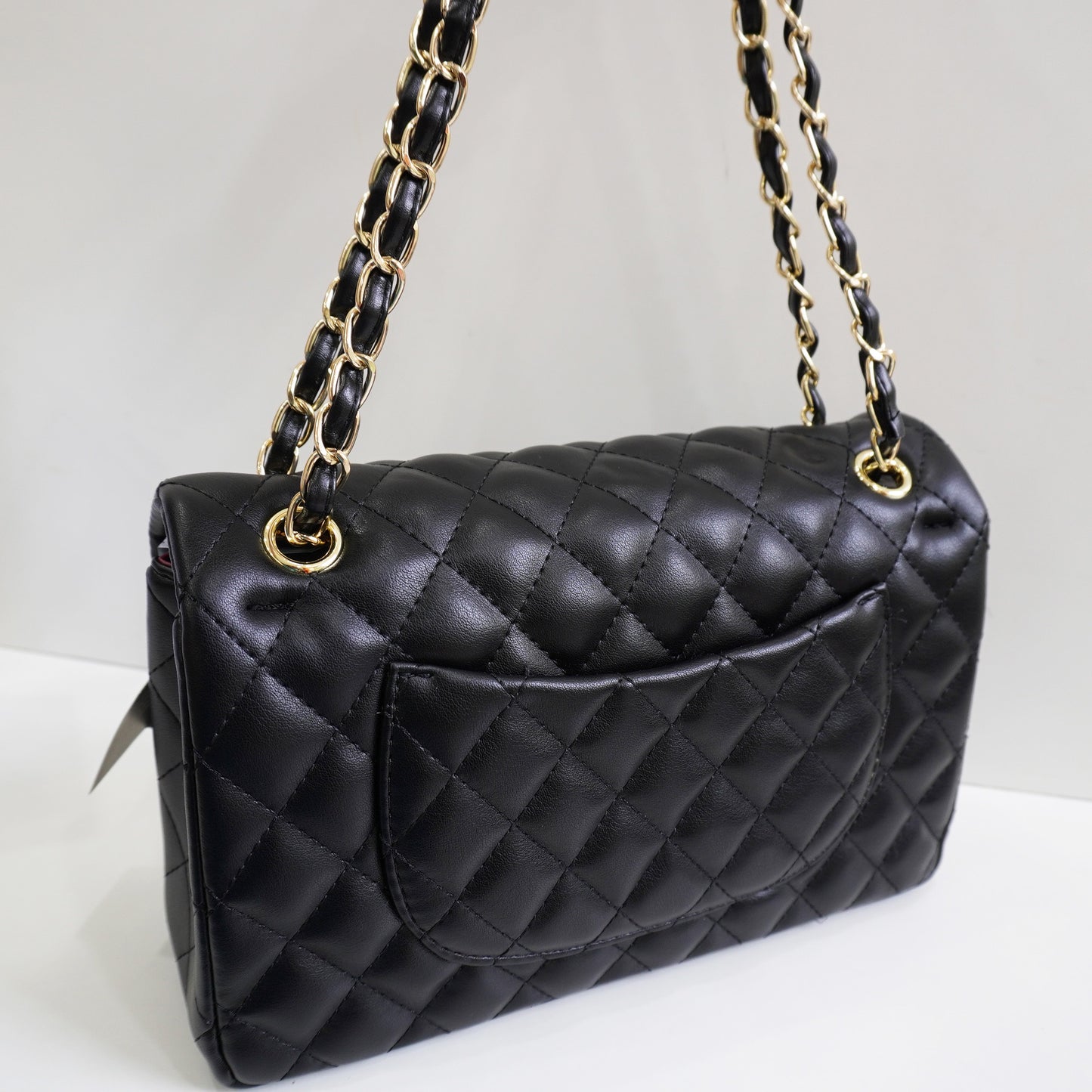 CHNL1 - Elegant Quilted Flap Bag – Black with Gold-Tone Chain