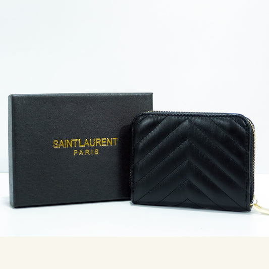YSL 55 - Mini Wallet (Quilted Black)
