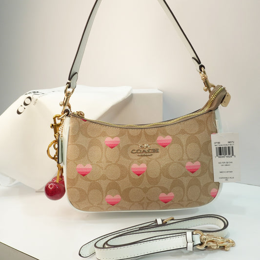 CH Teri Sling Bag - Signature Colour with Heart Print