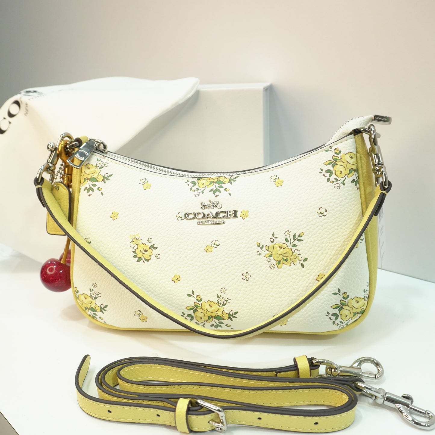 CH Teri Sling Bag - White/Yellow with Yellow Flower Print