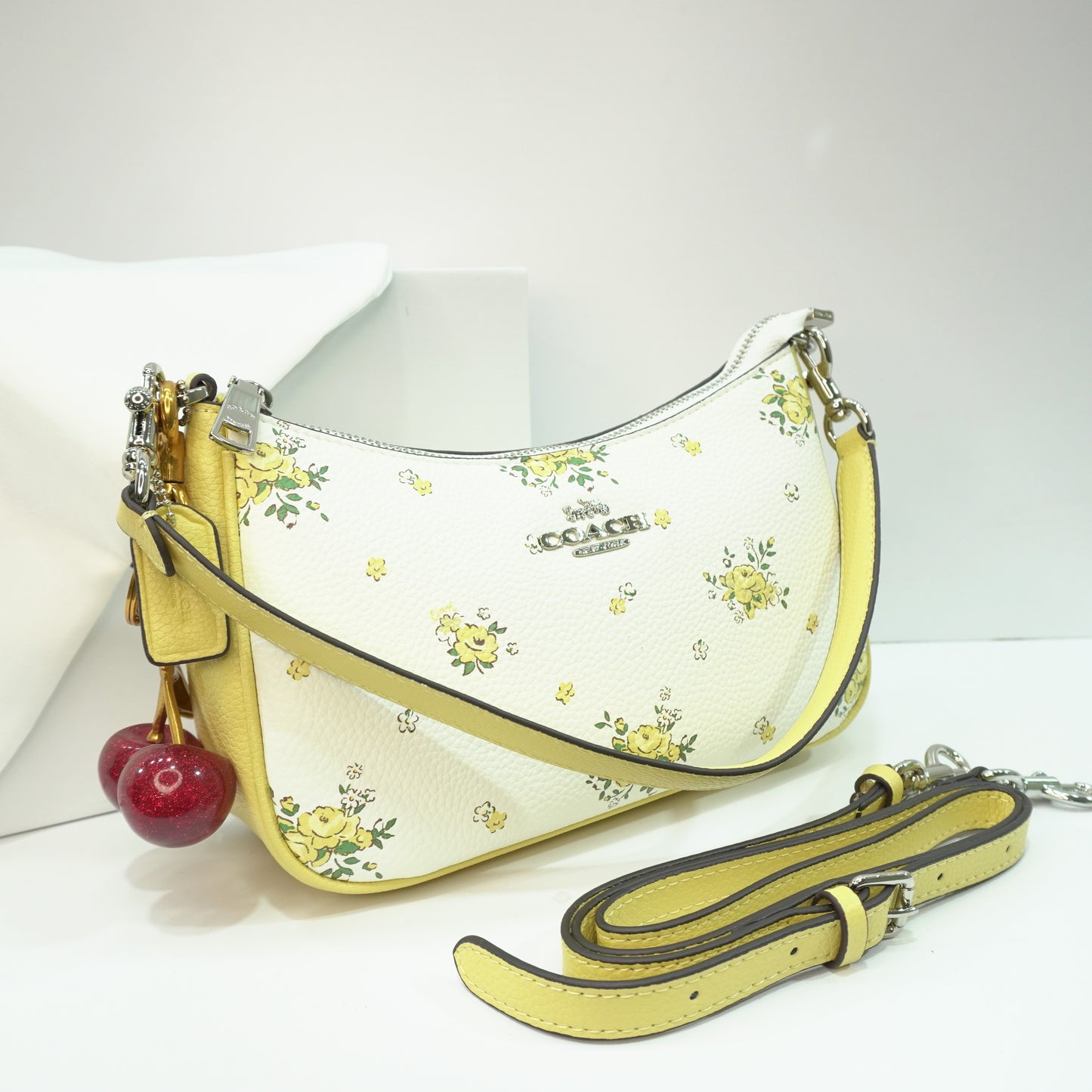 CH Teri Sling Bag - White/Yellow with Yellow Flower Print
