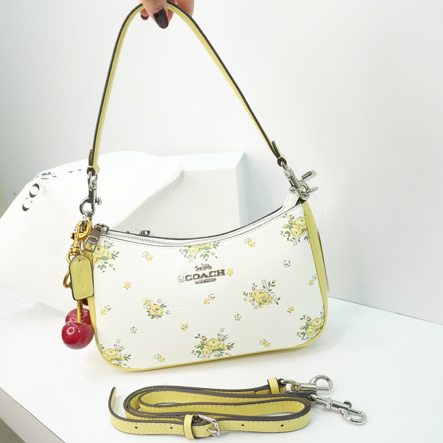 CH Teri Sling Bag - White/Yellow with Yellow Flower Print