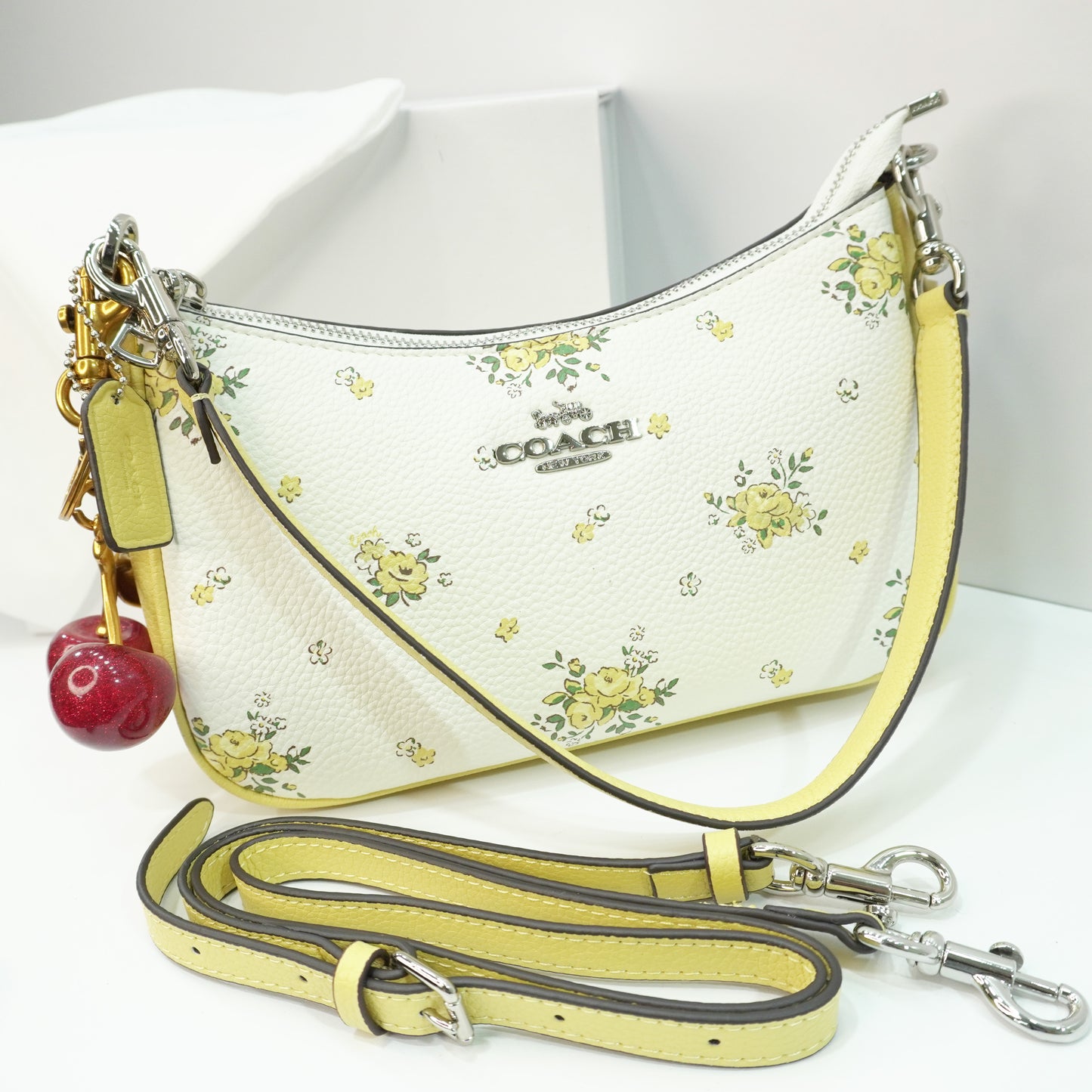CH Teri Sling Bag - White/Yellow with Yellow Flower Print