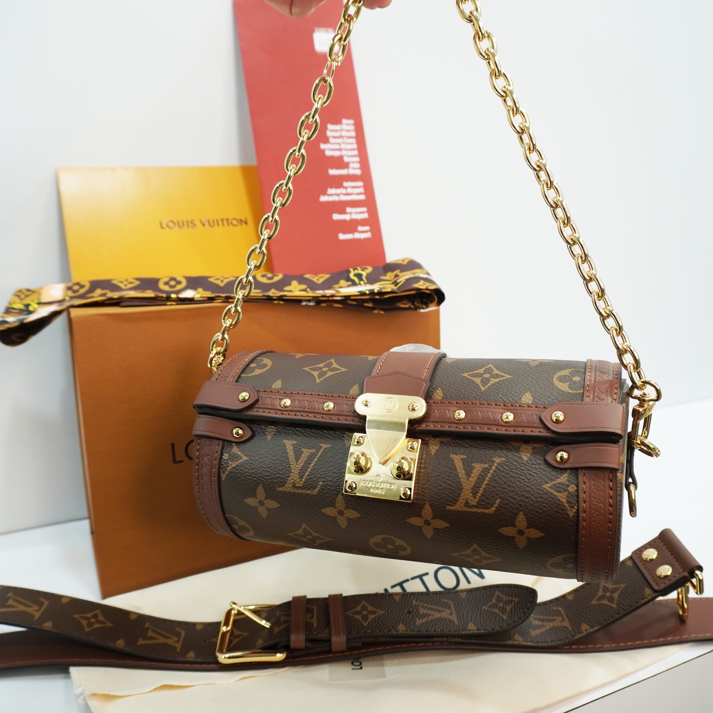 LV777 - Trunk Style Sling/Shoulder - Brown Monogram Double Box