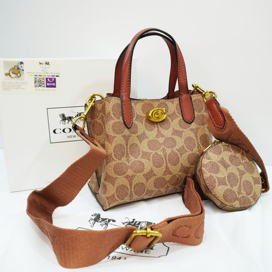 CH377 - Sling/Crossbody - Signature Print tan brown colour