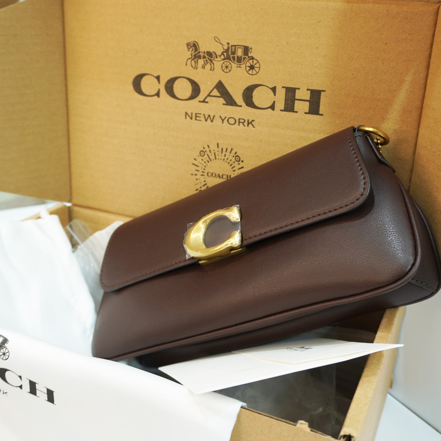 CH0070 - Sling/Shoulder/Clutch - Rich Dark Brown Ultra Premium Qulaity
