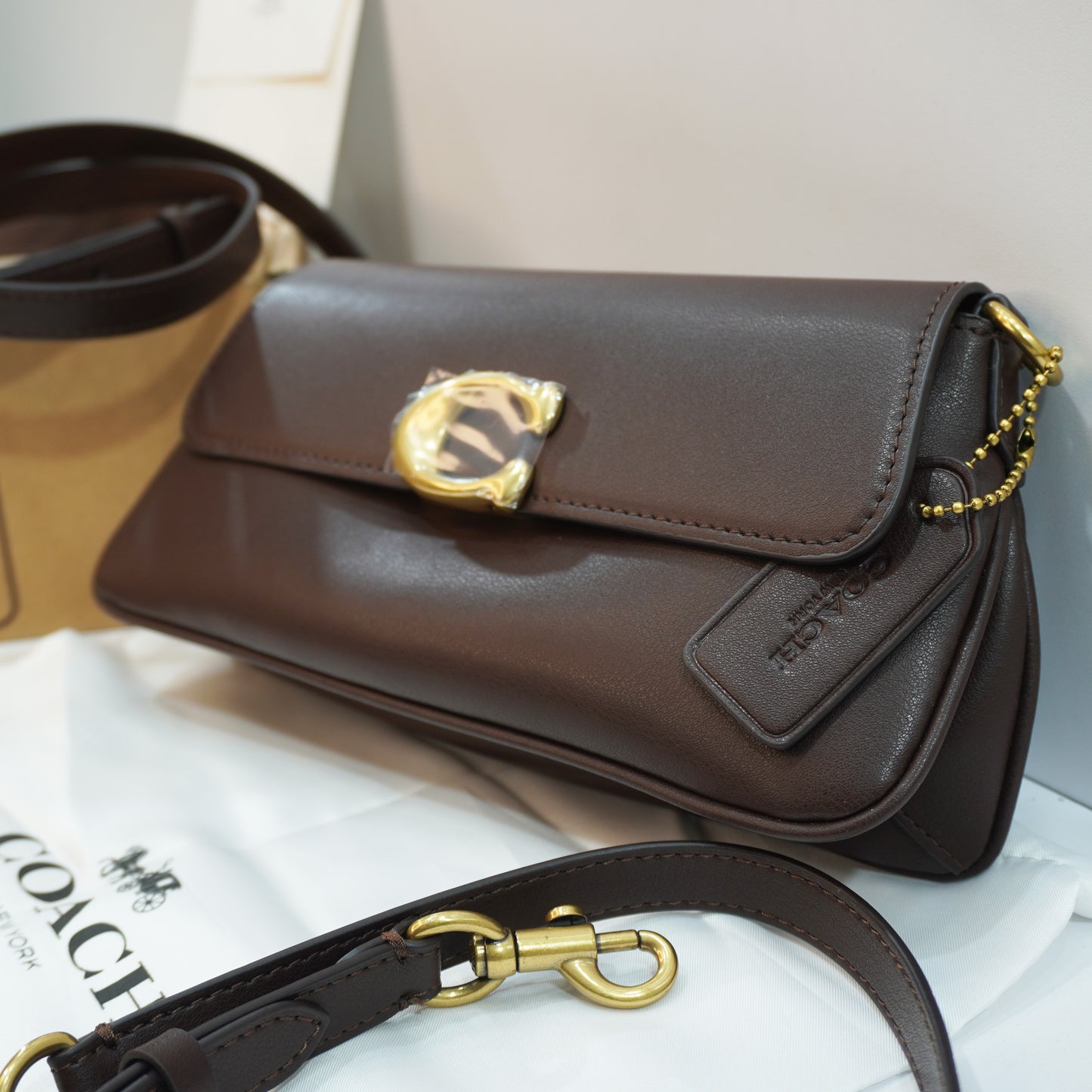 CH0070 - Sling/Shoulder/Clutch - Rich Dark Brown Ultra Premium Qulaity