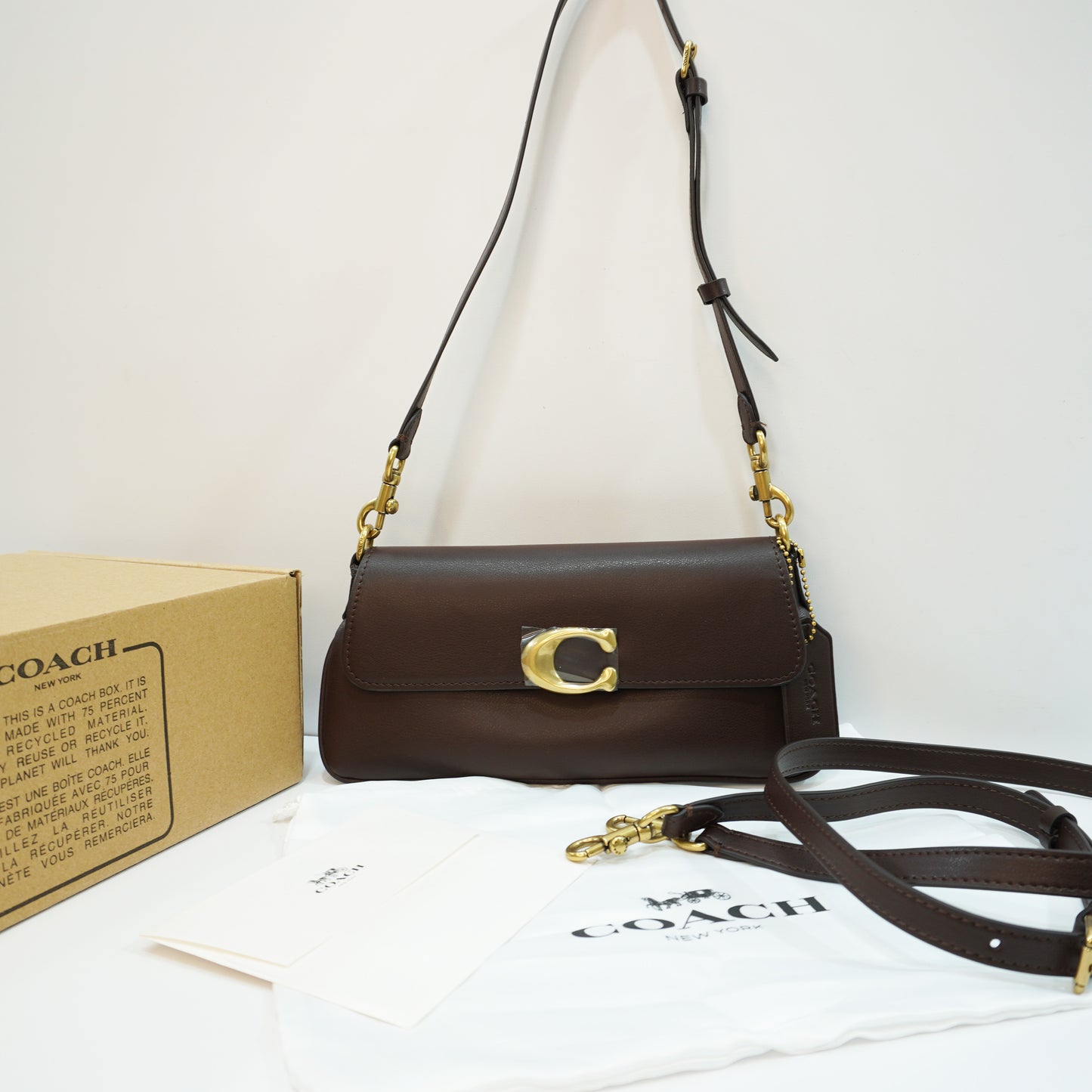 CH0070 - Sling/Shoulder/Clutch - Rich Dark Brown Ultra Premium Qulaity