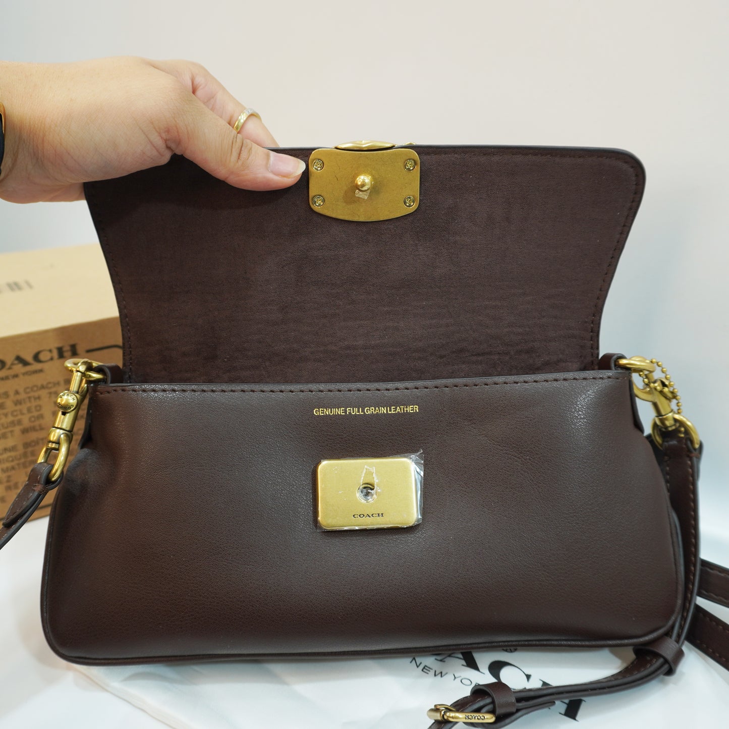 CH0070 - Sling/Shoulder/Clutch - Rich Dark Brown Ultra Premium Qulaity