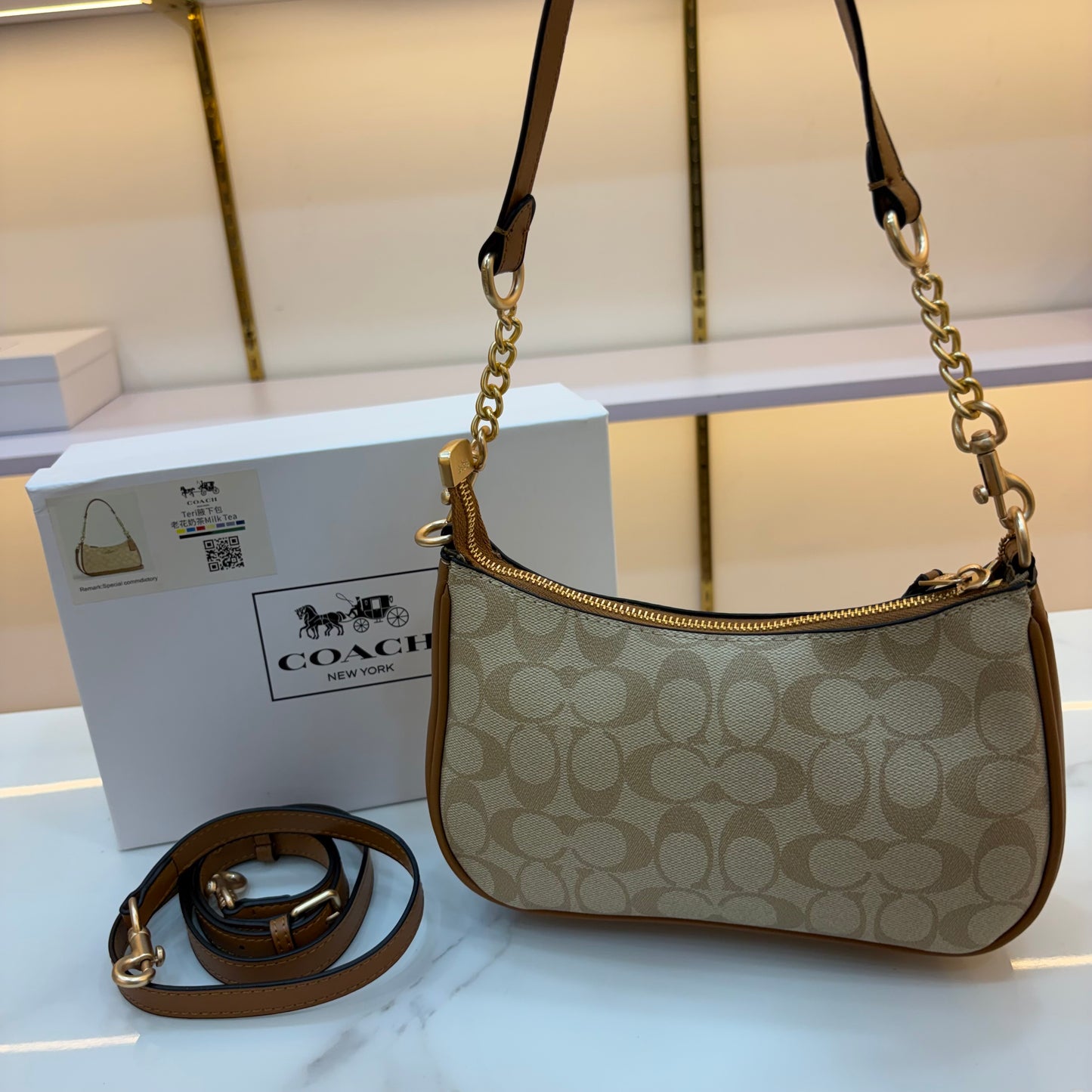 COCH TERI Sling/Shoulder Bag - Light Apricot
