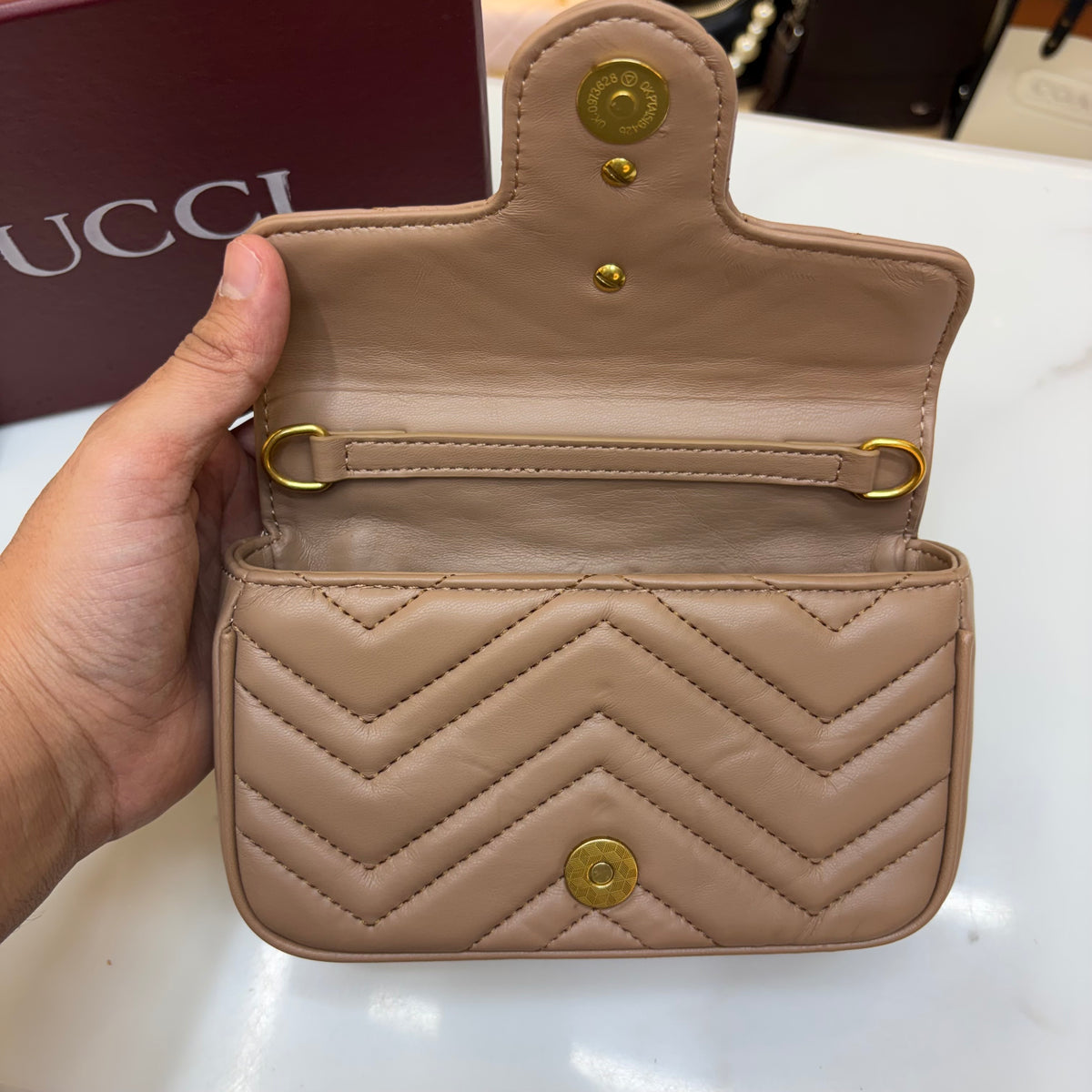 GG Mini Marmont - Beige (Ultra Premium)