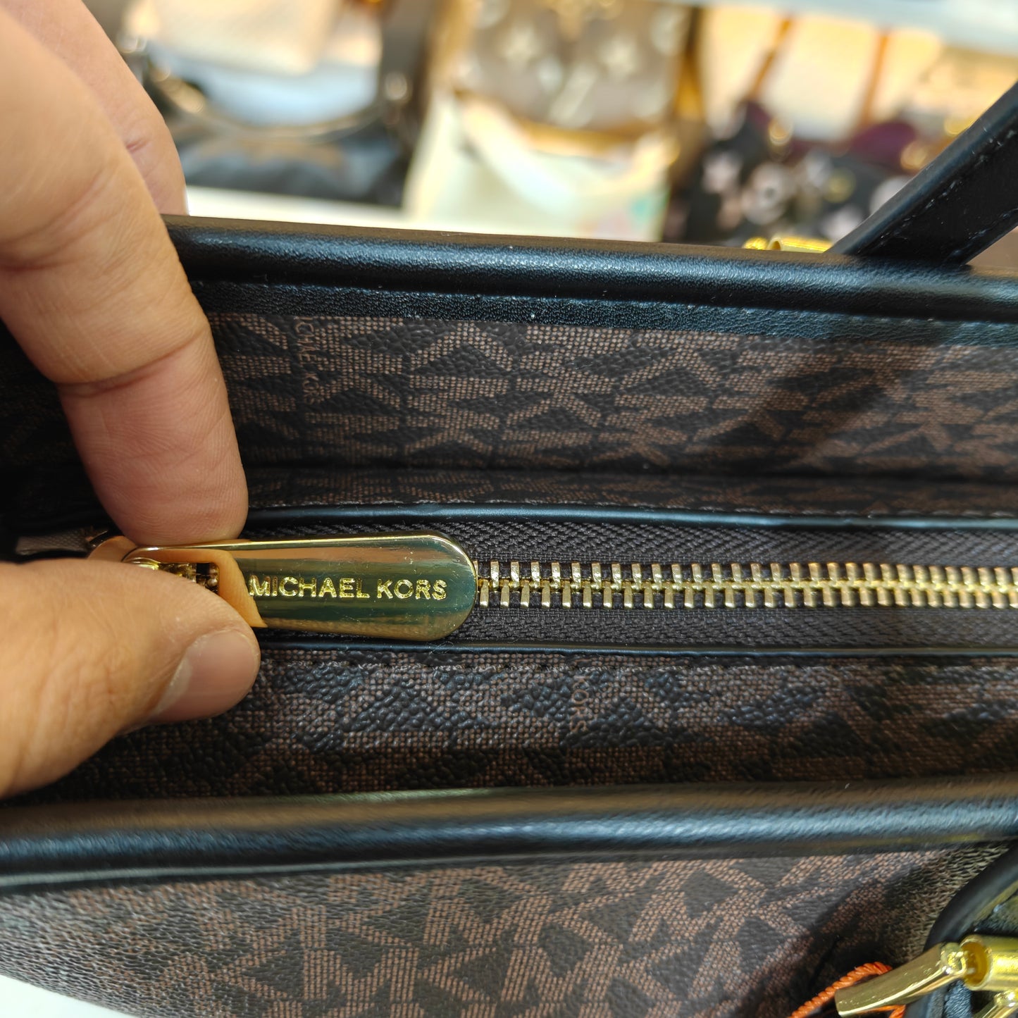 MK86 3 Partition Tote Bag - Coffee Black Colour