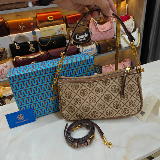 TB22 - Minimalist Jacquard Shoulder Bag in Italian Leather