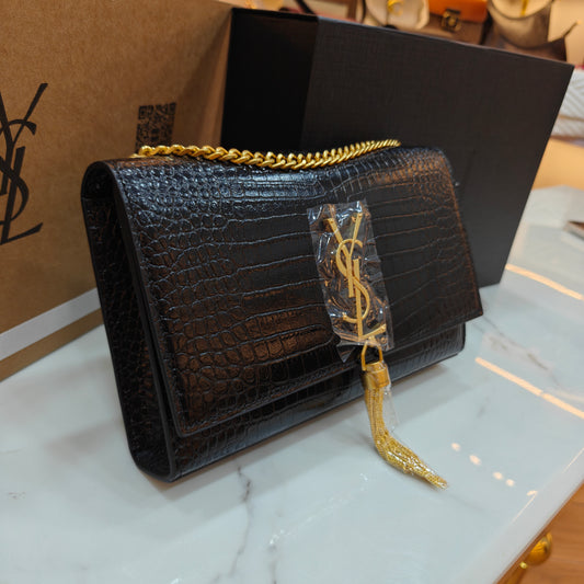 YSL Kate Croco - Black (Ultra Premium)