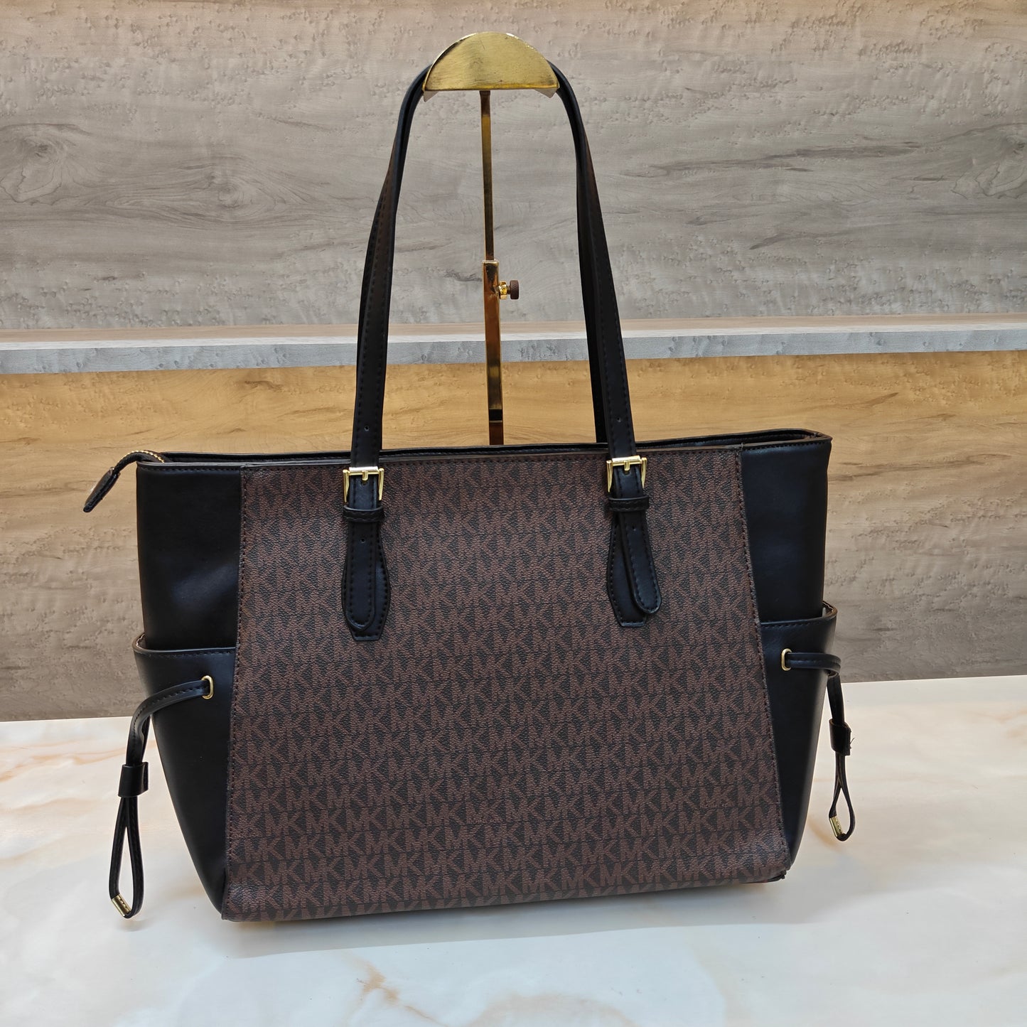 MK55 - 3 Partition Tote Bag (Large) ( Coffee Black Colour)