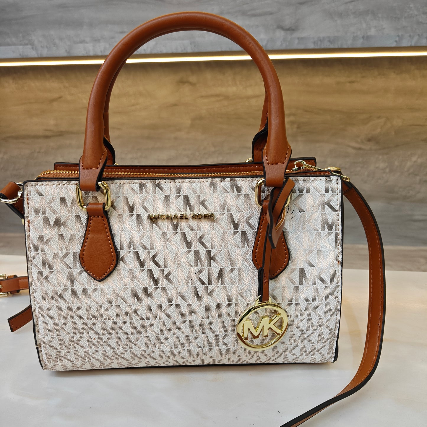MK34 Satchel Bag (White Tan)