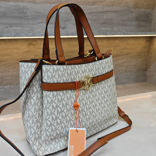 MK45 - Satchel Bag (Tan White)