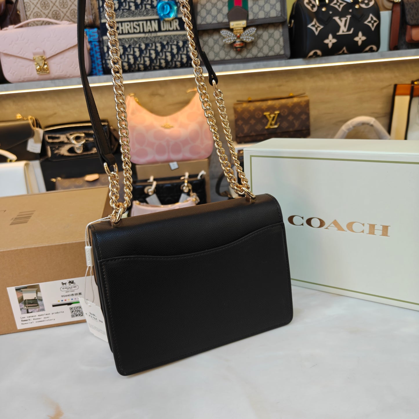 CH Klare Crossbody Signature Black Bag - Ultra Premium Double Box