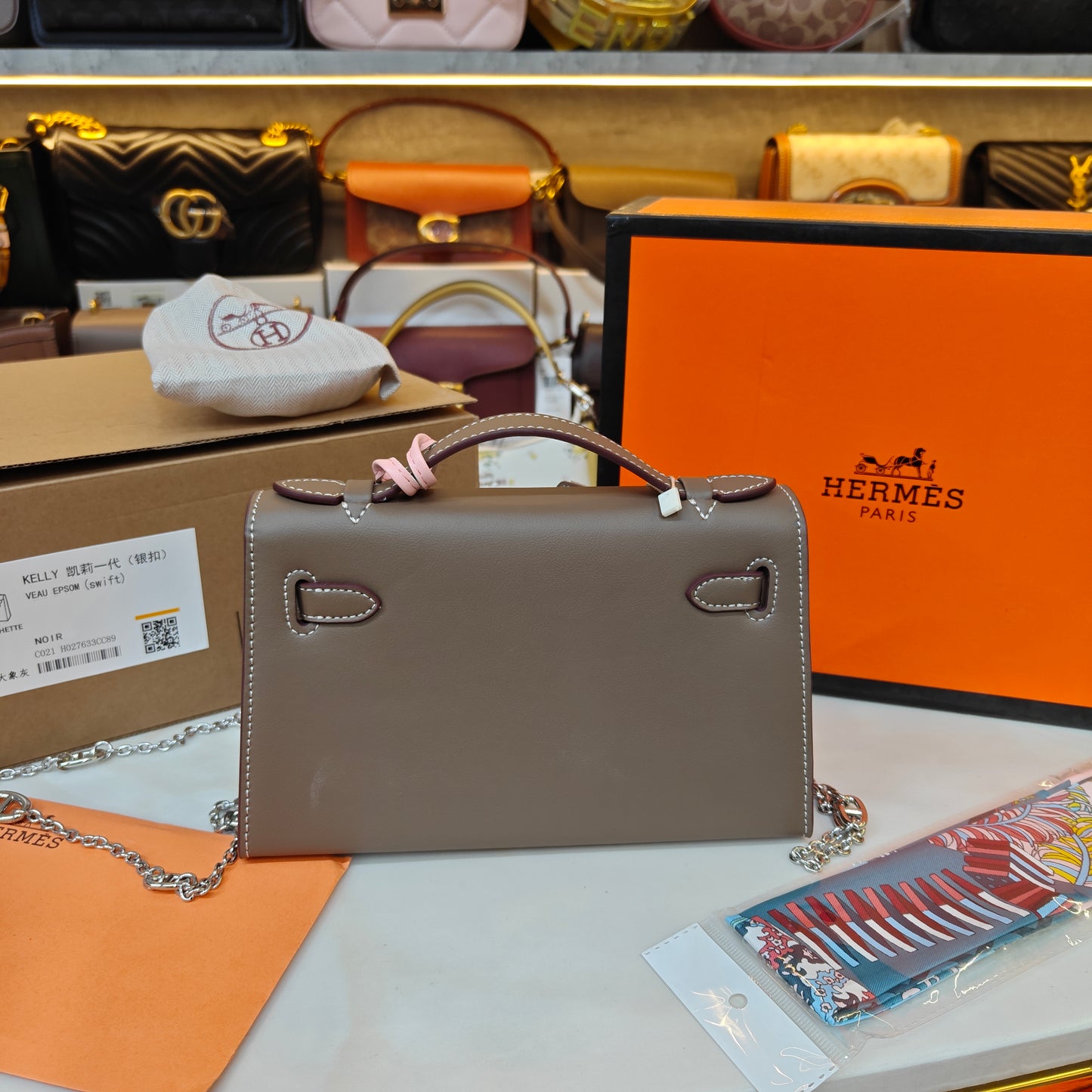HRMS Mini Kelly- Grey (Ultra Premium Double Box)