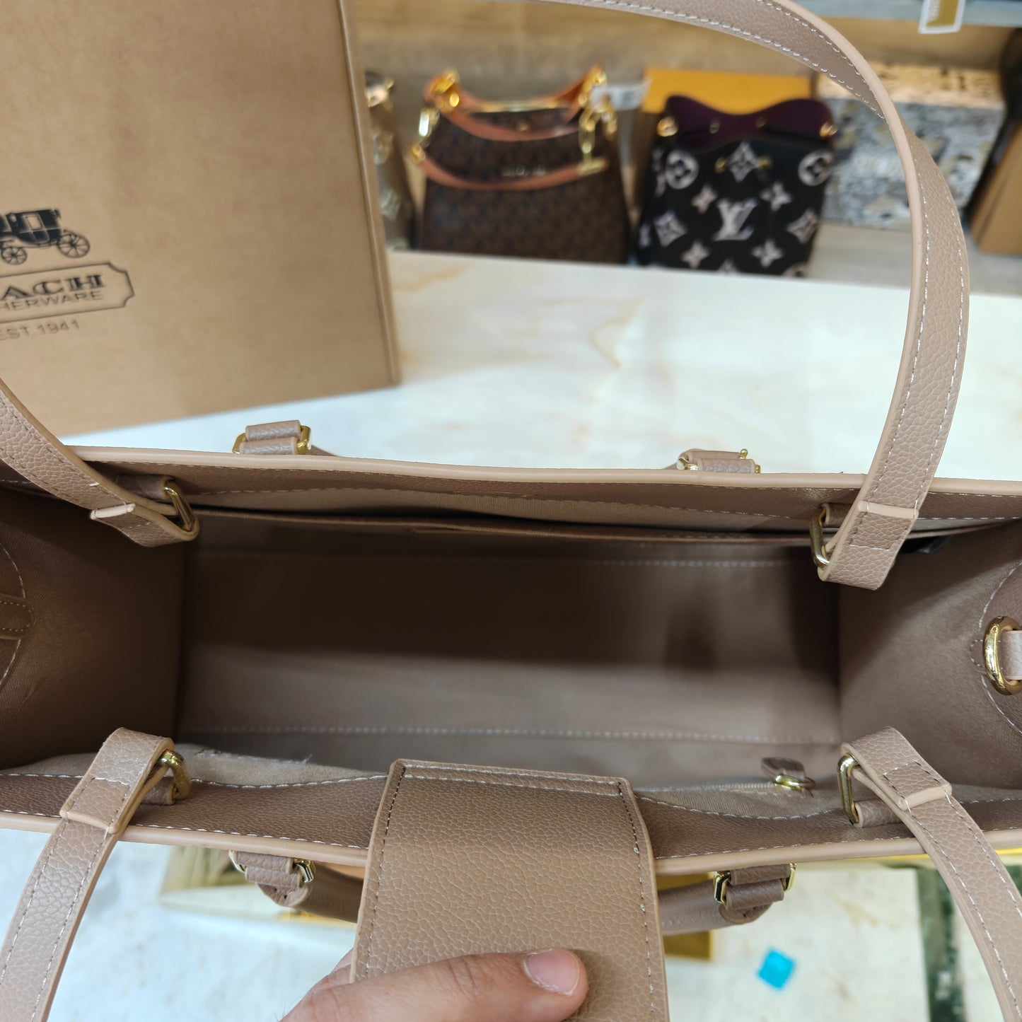 CH Maggie Tote Bag - Ultra Premium with Box (All Beige)