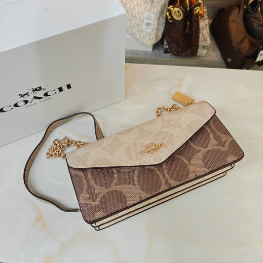 COCH Klare Envelope Sling/Shoulder Bag - Beige Apricot (Ultra Premium)