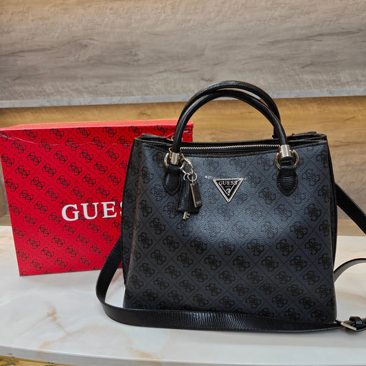 GUESS72 Satchel Bag - Designer Black