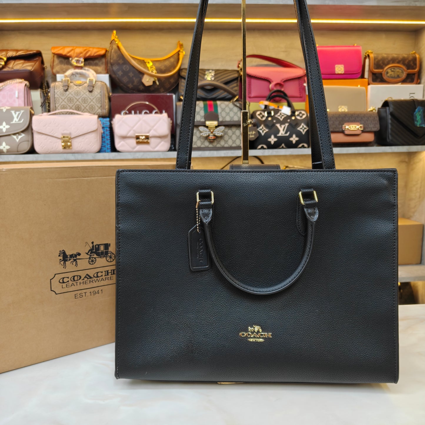 CH Maggie Tote Bag - Ultra Premium with Box (All Black)