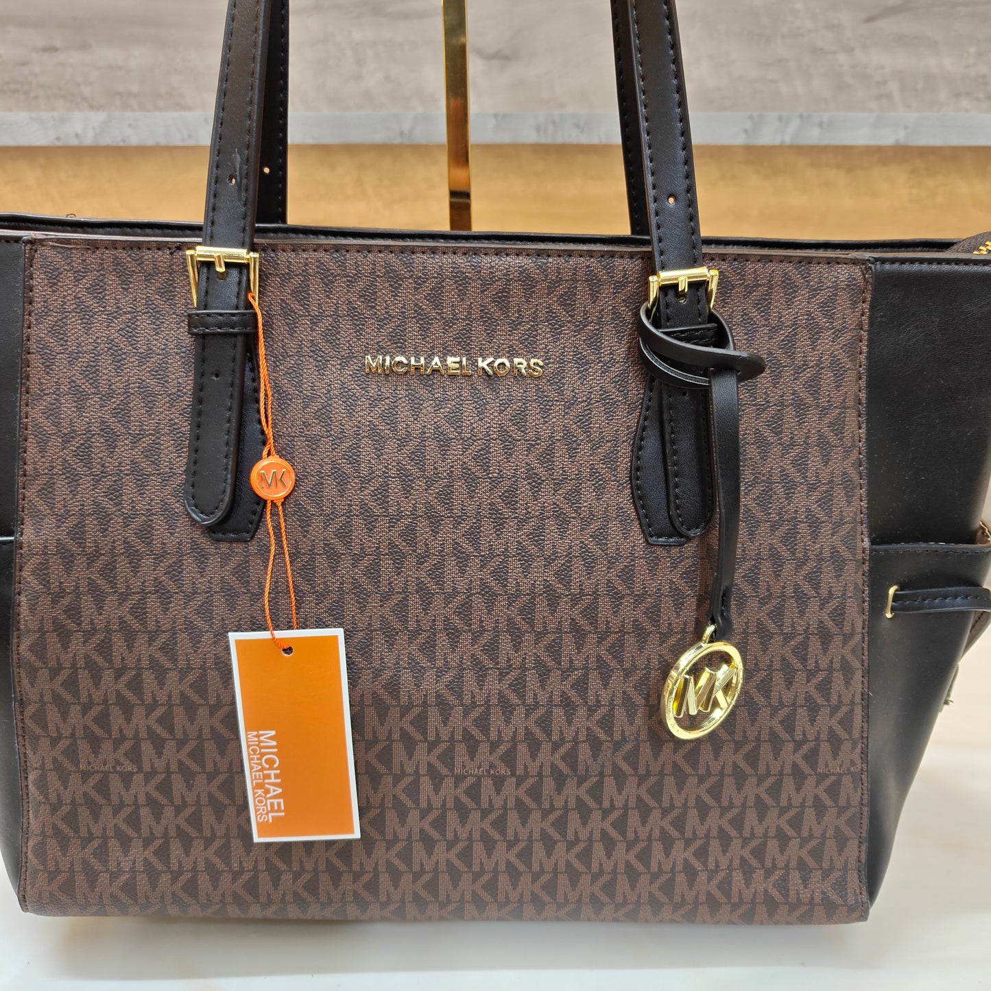 MK55 - 3 Partition Tote Bag (Large) ( Coffee Black Colour)